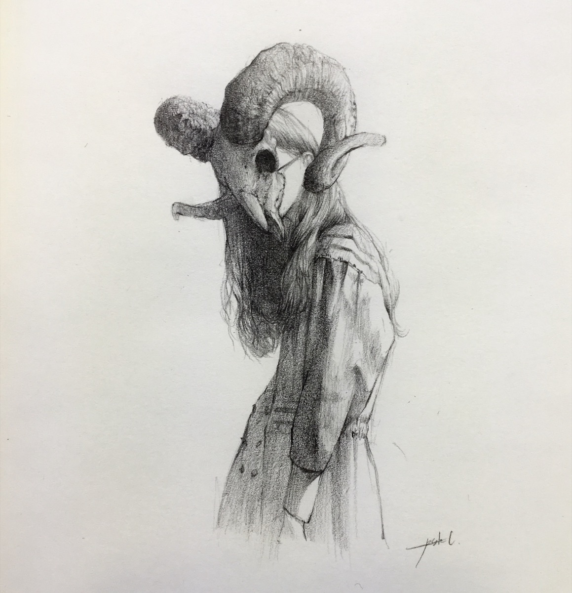 Untitled, 2019, graphite on paper by Seongkeun Park.