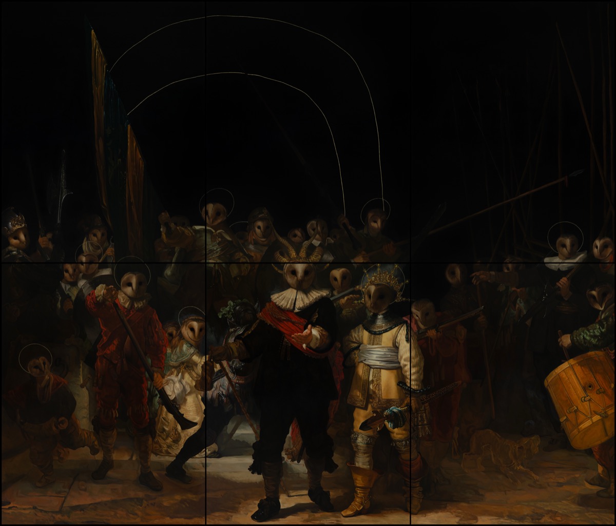 Group Portrait of Desire (after Rembrandt), 2025, oil on canvas by Seongkeun Park.